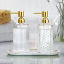 Axya Glass Lotion Bottle with Gold Pump for Bathroom Storage