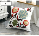Axyaa Ethnic Style Embroidery Canvas Pillow Cover 45x45cm Square for Sofa Bed