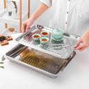 Axyaa Stainless Steel Food Storage Tray Shallow Vegetable Fruit Plate Drain Pan