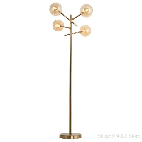 Axyaa Glass Bubble Ball Floor Lamp Nordic Magic Bean LED Stand