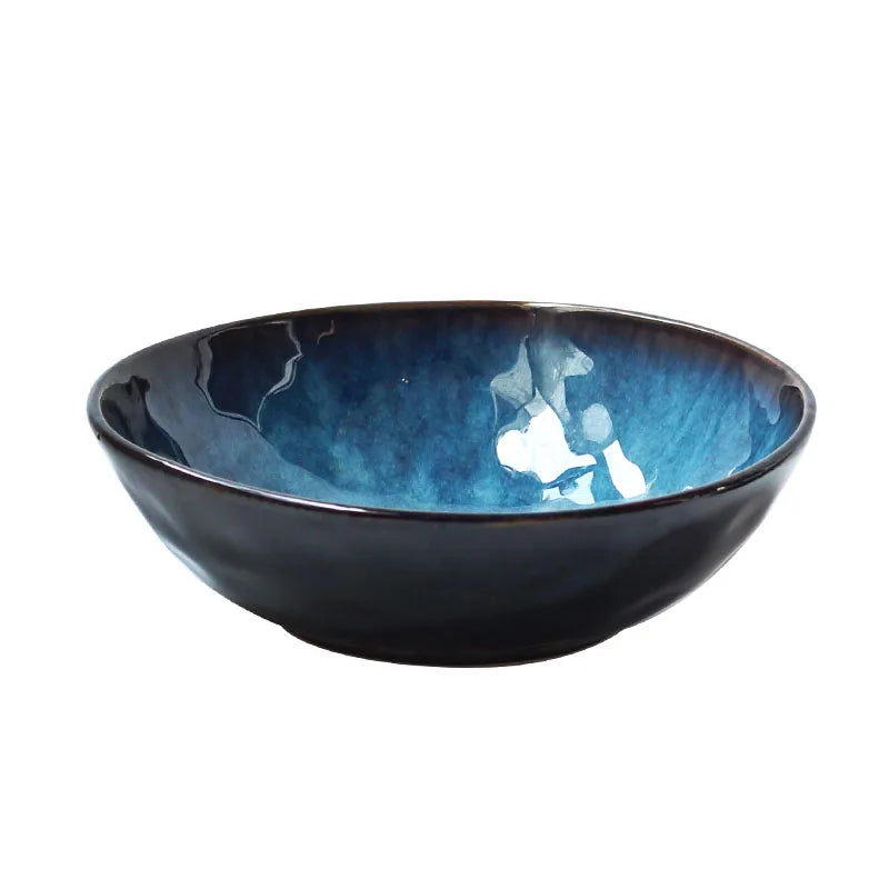 Axya Blue Ceramic Bowls | Nordic Style | Set of 3 | Restaurant Tableware