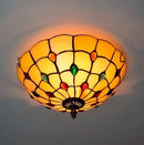 Axyaa Stained Glass Round Ceiling Light for Asile, Bedroom, Kitchen