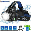 Axya Upgraded LED Headlamp Zoomable Waterproof Head Torch USB DC Charging