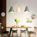 Axyaa Modern LED Wood Iron Pendant Lamp for Study Bedside - Customizable