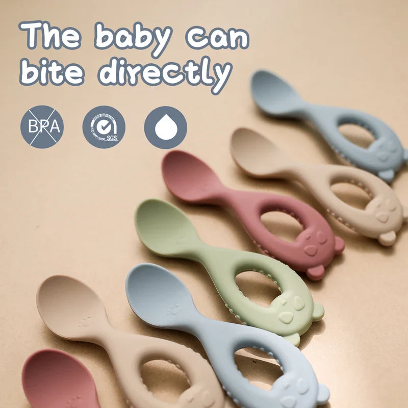 Axya Baby Soft Silicone Spoon Set for Easy Feeding and Learning