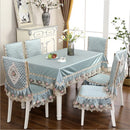 Axyaa Beige Lace Dining Chair Cushion: Elegant Table Set Cover & Cloth