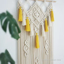 Axyaa Yellow Macrame Wall Hanging Boho Tapestry Home Decor Farmhouse Nursery