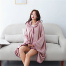 Axyaa Cozy Plush Hooded Blanket With Buttons & Shawl Design