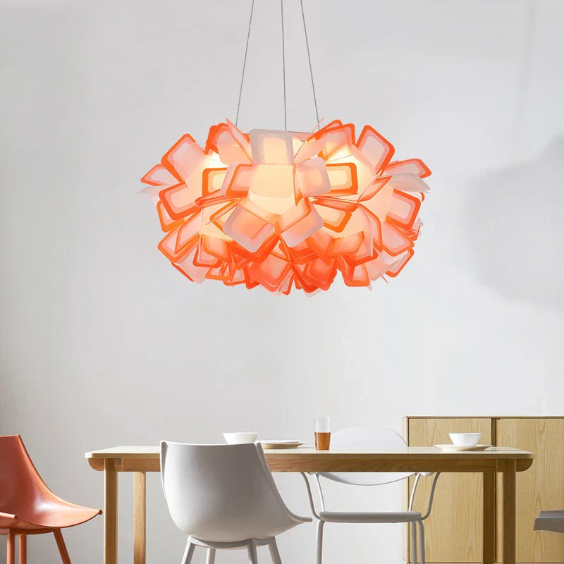 Axyaa Flower Ceiling Pendant Lamp with Acrylic Lampshade and LED Lights