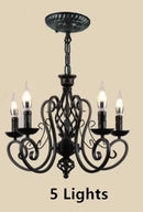 Axyaa Retro Industrial Loft Black Chandelier E14 Luminaria for Living Room