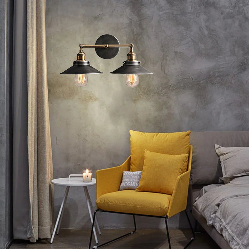 Axyaa Industrial Wall Lamp E27 Metal Sconce for Bedroom Living Room