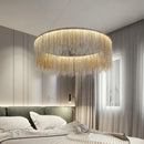 Axyaa Modern Luxury LED Tassel Chandelier in Gold/Silver Stainless Steel