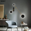 Axya Modern LED Wall Lamp for Living Study Bedroom, Gold Black Iron Painted Light
