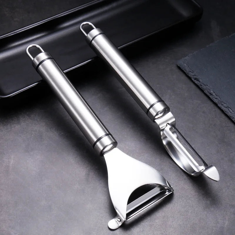 Axyaa Stainless Steel Dual-Use Peeler Apple Carrots Knife Fruit Cutter Scraper