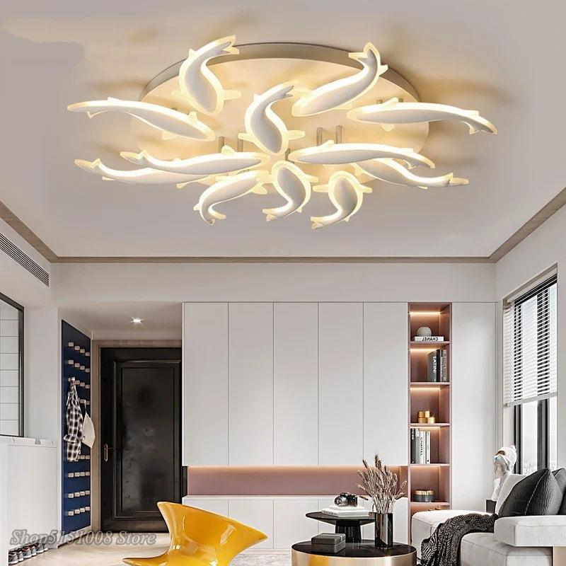 Axyaa Modern Nordic LED Fish Ceiling Light for Living Room and Bedroom