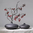 Modern Black Strips Ceramic Vase by Axyaa - Handmade Home Decor & Artistic Flower Arrangement