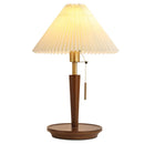 Axyaa Solid Wood Fabric Shade LED Table Lamp E27 Nordic Style Reading Light