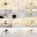Axyaa Modern LED E27 Chandelier - Nordic Metal Indoor Ceiling Light for Living Room