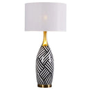 Axyaa Zebra Stripes Ceramic Table Lamps for Home Decor, EU Plug, E27 Bulb.