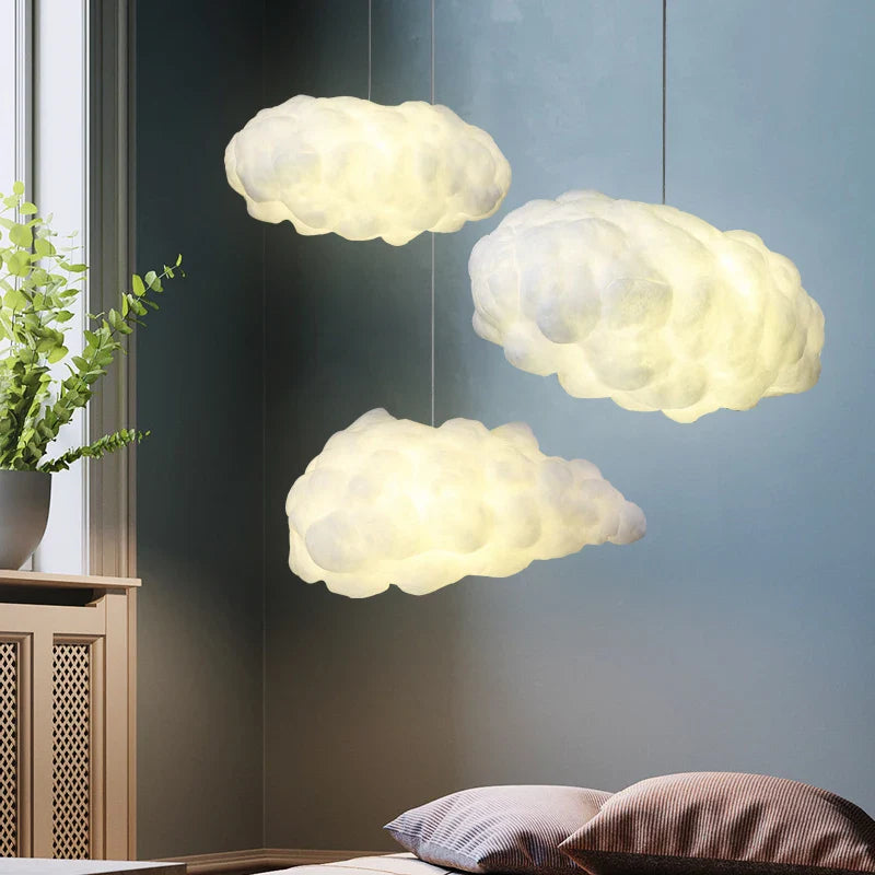 Axyaa Clouds Chandelier Light: Kids' Room LED Hanging Lamp