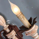 Axyaa Vintage Wood Wall Lamps - French Country Rustic Sconces for Bedroom Farmhouse Hallway