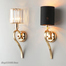 Axyaa Gold Lustre Crystal Wall Lamp for Luxe Living Room & Bedroom Lighting
