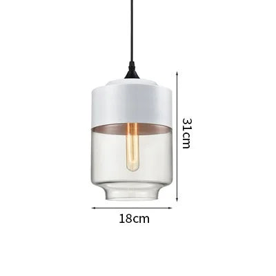 Axyaa Nordic LED Pendant Light Wood Glass Hanging Lamp for Bedroom Dinning Living Room