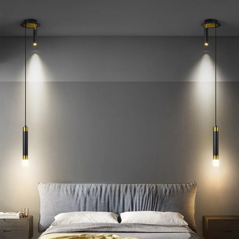 Axyaa Rotatable Spotlight Pendant Lamp for Modern Bedroom Bedside Reading Lighting