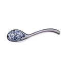 Axya Hand-painted Floral Ceramic Spoon, 16.5*5cm, Japanese Retro Style