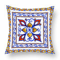 Axyaa Watercolor Geometric Flowers Polyester Cushion Cover Sofa Throw Pillow Cover
