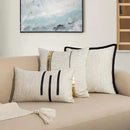 Axyaa Black Stripe Jaquard Cushion Cover for Home Decoration, 45x45cm/30x50cm