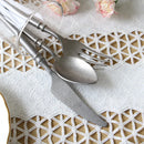 Axya Vintage Steak Cutlery Set | 4pcs 304 Stainless Steel Knife Fork Spoon | Golden Sliver