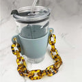Axyaa Portable Glass Bottle Holder Strap PU Leather Beverage Cover