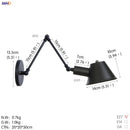 Axyaa Industrial Swing Arm LED Wall Sconce Vintage Style Loft Bedroom Lamp