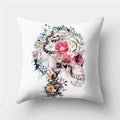 Axyaa Halloween Floral Skull Print Cushion Cover - Nordic Style 45X45CM
