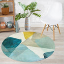 Nordic Geometric Print Round Carpet for Home Decor by Axyaa
