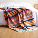 Axyaa Colorful Striped Throw Blanket with Tassels
