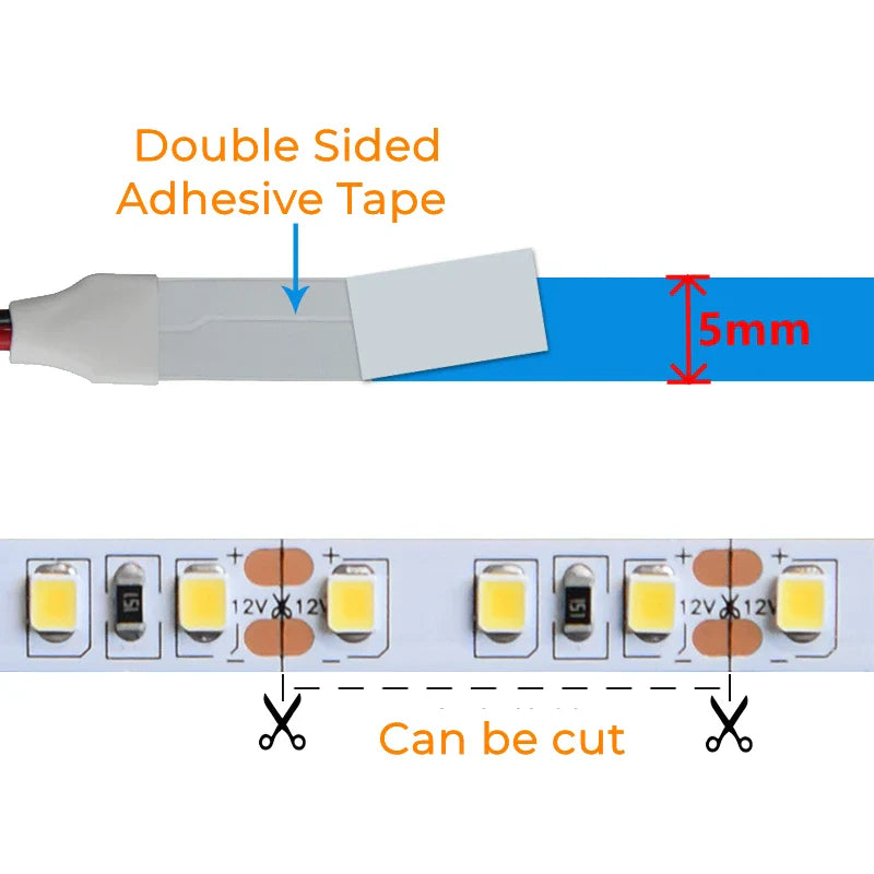 Axyaa 5mm LED Strip Lights SMD2835 120LEDs/m - Home Decor Bar Lighting