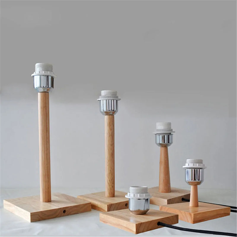 Solid Wooden Lamp Base Holder with on/off switch for DIY Table Lamp by Axyaa