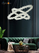 Axya Crystal Ring Chandelier: Modern Light Luxury for Living & Dining Rooms
