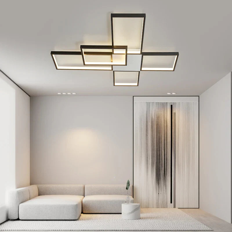Axyaa Nordic Modern Dimmable LED Ceiling Light - Black/Gold Bedroom Living Room Lamp