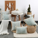 Axyaa Green Tassel Cotton Linen Pillow Cover for Retro Home Decor