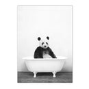 Axyaa Panda Giraffe Bear Elephant Nursery Wall Art Canvas Print