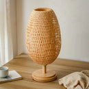 Axyaa Bamboo Table Lamp with E27 Lamp Holder for Modern Indoor Lighting