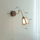 Axyaa Vintage Copper Wall Lamp with Wood Base and Pull Chain - Bedroom Bathroom Lighting