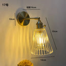 Axyaa Amber Glass LED Wall Sconce Modern Nordic Bedroom Cafe Stair Light Fixtures
