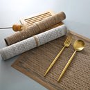Axya Heat-Insulating Non-Slip Coaster Tea Mat, Rattan Woven PVC Saucer Rectangle