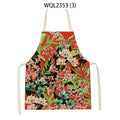 Axyaa Tropical Floral Kitchen Apron for Cooking, Baking, Cleaning - 47x38cm