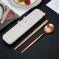 Axyaa Stainless Steel Cutlery Set with Box - Portable Dinnerware Kit