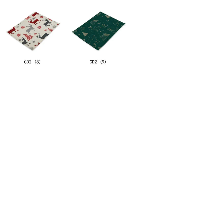 Axyaa Christmas Table Set: Placemats, Napkins, Coasters, Kitchen Cloth.